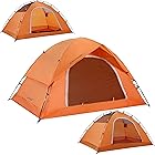 Clostnature キャンプ テント 二人用 バックカントリー 軽量 テント コンパクト 防水 登山 山岳テント 2人用 アウトドア ピクニック 自立式 二重層 テント キャンプ用品 (2 人用グリーン - 片開きドア)