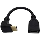 ViViSun HDMI 延長ケーブル ハイスピード オス-メス 金メッキ端子 ９０°Ｌ型 【2本】HDMIタイプA オス- HDMIタイプA メス (下Ｌ 0.15m 2本装, Black)