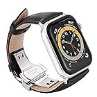 Sea Sha コンパチブル apple watch バンド40mm/41mm 本革/ビジネス用 アップルウォッチ ベルト38mm プッシュ式 Ｄバックル 手作りApple Watch Nike, Apple Watch Series 9/8/7