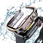 ANYOI Apple Watch 用ケース 40mm 防水ケース 3D直角エッジデザイン Apple Watch アップルウォッチ 防水用 IP68完全防水 バンド 水泳・スポーツ専用 アップルウォッチ カバー メッキ加工 ガラスフィルム 一体