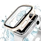 ANYOI Apple Watch 用ケース 45mm 防水ケース 3D直角エッジデザイン Apple Watch アップルウォッチ 防水用 IP68完全防水 バンド 水泳・スポーツ専用 アップルウォッチ カバー メッキ加工 ガラスフィルム 一体