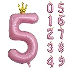 養楽堂 誕生日 数字バルーン 数字 王冠 40インチ 0-9 大きい 風船 セット バースデー パーティー デコレーション セット 飾り風船 パーティー お祝い 結婚式 記念日 お祝い 誕生日 飾り付け 子供 大人兼用 ピンク5