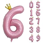 養楽堂 誕生日 数字バルーン 数字 王冠 40インチ 0-9 大きい 風船 セット バースデー パーティー デコレーション セット 飾り風船 パーティー お祝い 結婚式 記念日 お祝い 誕生日 飾り付け 子供 大人兼用 ピンク6