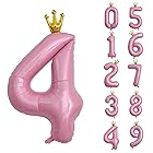 養楽堂 誕生日 数字バルーン 数字 王冠 40インチ 0-9 大きい 風船 セット バースデー パーティー デコレーション セット 飾り風船 パーティー お祝い 結婚式 記念日 お祝い 誕生日 飾り付け 子供 大人兼用 ピンク4