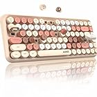 FELiCON ブルートゥースキーボード 308i ワイヤレス コンパクトキーボード 軽量 Bluetoothキーボード タイプライター (ミルクティー)