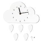 Wersualy 北欧スタイルの保育園時計木製雲水滴時計壁掛けデコレーション壁の装飾子供子供部屋の装飾壁掛け時計