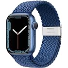 [Sunhel] コンパチブル Apple Watch バンド アップルウォッチ バンド 無段階調節 スポーツバンド ナイロン素材 高通気性 伸縮バンド 対応 Apple Watch SE Series 9 8 7 6 5 4 3 2 1(ブルー