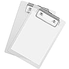 zakata クリップボード ミニサイズ 15 x 10cm 2枚セット ポケットサイズ 書類整理 バインダー メモ帳 保管 伝票バインダー 携帯便利 (透明)