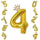 Ryohan 誕生日 数字バルーン 32インチ 数字 王冠 セット 0-9 大きい 風船 バースデー パーティー デコレーション セット 飾り風船 パーティー お祝い 結婚式 記念日 お祝い 誕生日 飾り付け 子供 大人兼用 ゴールド4