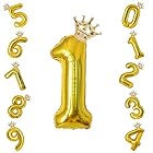 Ryohan 誕生日 数字バルーン 32インチ 数字 王冠 セット 0-9 大きい 風船 バースデー パーティー デコレーション セット 飾り風船 パーティー お祝い 結婚式 記念日 お祝い 誕生日 飾り付け 子供 大人兼用 ゴールド1
