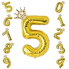 Ryohan 誕生日 数字バルーン 32インチ 数字 王冠 セット 0-9 大きい 風船 バースデー パーティー デコレーション セット 飾り風船 パーティー お祝い 結婚式 記念日 お祝い 誕生日 飾り付け 子供 大人兼用ゴールド5