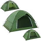 Clostnature キャンプ テント 二人用 バックカントリー 軽量 テント コンパクト 防水 登山 山岳テント 2人用 アウトドア ピクニック 自立式 二重層 テント キャンプ用品 (2 人用グリーン - 片開きドア)