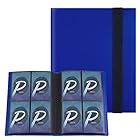 PAKESI 4ポケット コレクティブルカードバインダー アルバム 標準サイズ 20ページ 160枚のカードを収納 カードプロテクターバインダー ストレージ お気に入りバインダー - 青い
