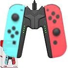 Joy-Con充電グリップ joy-con 充電スタンド Joy-Con ハンドルグリップ Switchジョイコン充電グリップ プレイしながら充電可能 Switch対応 V字型 超軽量 装着簡単 持ち運びに便利 充電指示LED付