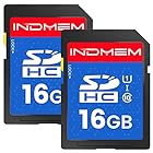 INDMEM SDカード 16GB 2枚セットSDHC メモリーカード UHS-I U1 Class10 高速 Full HD ビデオ 撮影