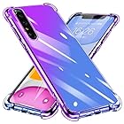 Xperia 1 IV ケース クリア TPU グラデーション色 SO-51C SOG06 ケース 耐衝撃 ソニー エクスペリア 1 IV カバー 透明 一体型 落下防止 防塵 変形防止 ソニー カバー 紫/ブルー W-CSZH-031-15