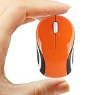NAMOTUOFO ワイヤレスマウス マウスの小型 超小型 ワイヤレス ミニ マウス 無線 USB光学式 子供用 マウス コンパクト 携帯に便利 (オレンジ)