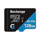 Nextorage ネクストレージ 国内メーカー 128GB microSDXC UHS-I U3 V30 A2 メモリーカード Gシリーズ Switch(スイッチ)動作検証済み SDアダプター付き ファイル復元ソフト付属 読み出し最大100MB