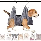 Healthman 犬グルーミングハンモック犬拘束スリング、 ペット グルーミング スリング ドッグ リフト ハーネス トリミング 爪と耳/目のケア用 (Medium)