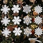 Doyime クリスマスツリー 飾り 雪の結晶 （12枚セット） クリスマス スノーフレーク オーナメント飾り クリスマス飾り クリスマスパーティー 装飾 クリスマスツリー飾り付け 店舗装飾 玄関 屋内外 学園祭 麻紐付き ホワイト