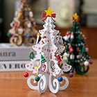 クリスマスツリー 卓上 クリスマスプレゼント 卓上 木製 おもちゃ クリスマス 飾り オーナメント 置物 飾り付け デコレーション 装飾 (ホワイト)