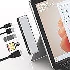 Surface Pro 9 USB ハブ USB-C Thunerbolt 4 (ディスプレイ+データ+PD充電) + 4K HDMIポート + 2x USB3.0 + TF/SD カードスロット マルチポート Surface Pro 9 ハブ