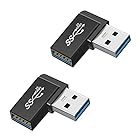 USB 3.1 Gen2 アダプタ L型 (2個セット) Suptopwxm USB A to A オス メスアダプタ（タイプAオス- タイプAメス） 超高速 10Gbpsのデータ転送同期 USB 延長アダプタ