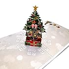 Kurimi 3Dポップアップカード クリスマス グリーティングカード クリスマスツリー 飛び出すカード メッセージカード 手紙 プレゼント 封筒付き (tree2)