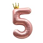 Ryohan 誕生日 数字バルーン 数字 王冠 40インチ 大きい 0-9 風船 セット バースデー パーティー デコレーション セット 飾り風船 きらきら風船 パーティー お祝い 結婚式 記念日 お祝い 誕生日 飾り付け 子供 大人兼用 ピンク