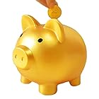 金色 貯金箱 ぶた 豚 ラッキーアイテム 開運 ピギーバンク 何度でも取り出せる 置物 子供 プレゼント 小銭いれ （14cm×15cm×12.5cm）