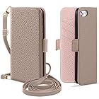 MAGICASE for iPhone SE ケース 第2世代 第3世代 手帳型 ショルダー iPhone8 ケース 手帳型 女性 iPhone se3/se2 ケース 手帳型 おしゃれ スマホケース se マグネット式 高級PUレザー iPho