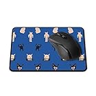 かわいい猫デザインのラブリーマウスパッド、ゲーム勉強仕事用長方形マウスパッド (青)