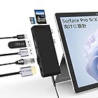 Surface Pro 9 ハブ 8-in-2 拡張 マルチポート 4K HDMI + USB C Thunderbolt 4 (ディスプレイ + PD 充電 + データ) + 100M LAN + USB 3.0*2 + 3.5 mmオーディオ