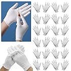 [KRGNPLE] 純綿手袋 労働保護手袋 汗布手袋 綿100% 通気性 フリーサイズ（厚みを増して長くする、20 cm、1パック12足）