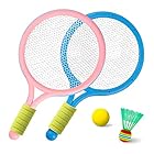 テニス バドミントン ミニラケット おもちゃ 子供アウトドア 室内 スポーツ 運動 (ピンク＋ブルー)親子プレイ アウトドアバドミントン スポーツ