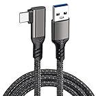 Type C ケーブル L字 3A急速充電 10Gbps高速データ転送 USB3.2 Gen2 タイプ c ケーブル USB-A to USB-C ケーブル (0.5m)