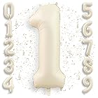 40インチ クリーム白色 数字バルーン 大きい 約90cm 誕生日 飾り付け 風船【数字1】バースデーバルーン バースデー パーティー お祝い Ptyceler