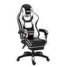 GTBoy ゲーミングチェア オットマン付き 座り心地最高 デスクチェア オフィスチェア 椅子 テレワーク PCゲーミングチェア パソコンチェア ゲームチェア リクライニング 座り心地最高 人間工学 充実機能 高さ調整機能 (White, 椅子)