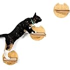 Yangbagaキャットウォーク3つ入り木製壁掛け式猫用ステップ サイザル麻とぎ爪パッド付き キャットステップ 猫用家具 猫 爪研ぎ 遊び場 取り付け簡単