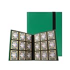 Venssu カードファイル トレカ バインダー コレクション ファイル 9ポケット バンド付き スリーブ対応 横入れ 大容量 (540枚収納, 緑)