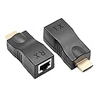 HDMIエクステンダー HDMI to RJ45 HDMI延長器 HDMI送受信機 TX/RX 4K2K 1080P 3D CAT 5E/6LAN イーサネットアダプタ 30M HDMI送受信機 (ブラック)