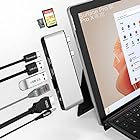Surface Pro 9 USB ハブ USB-C Thunerbolt 4 (8K@30Hz ディスプレイ+40Gデータ+100W充電)、4K@30Hz HDMI 、100M LANポート、2xUSB3.0 、3.5mmオーディオ、TF/SD