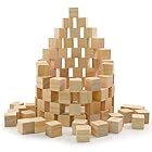 Enkrio ウッド キューブ 木製 積み木 立方体 木 ブロック 図形キューブ 100個セット DIY工芸品 装飾 未加工の木製キューブ 天然木 無着色 塗装なし (2*2*2cm)