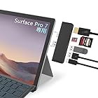 Surface Pro 7 USB ハブ 6-in-1 Surface Pro 7 ハブ 4K@30Hz HDMIポート + 2個 USB 3.0ポート + Type C ポート (オーディオとデータ) + SD&TF (Micro SD) カー