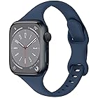 Apple Watch バンド シリコン 49mm 45mm 44mm 42mm 41mm 40mm 38mm アップルウォッチ バンド 交換ベルト スポーツバンド 軽量 柔らかい 通気 レディース 細身 スリム Apple Watch Ultr