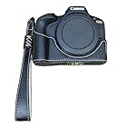 Koowl 対応 Canon キヤノン EOS R50/R100 カメラ バッグ カメラ ケース カメラホルダー、【KOOWL】ハンドメイドのPUレザーカメラベース保護カバー、付属品：ハンドストラップ、便携・防水・防振 (ブラック)