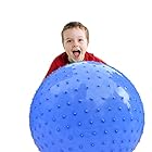 子ども向けの厚みのある大型のタッチマッサージヨガボール、直径33.5インチ（85センチ）、大型のタッチ感覚トレーニングヨガボール、大型屋外感覚ゲームボール（重さ1400グラム）、自閉症児用感覚統合クラスのバランスボール、パールブルーのドラゴンボー