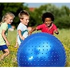 子ども向けの優れた厚みのある大型のタッチマッサージヨガボール、直径33.5インチ（85センチ）、大型のタッチ感覚トレーニングヨガボール、大型屋外感覚ゲームボール（重さ1400グラム）、自閉症児用感覚統合クラスのバランスボール、パールブルーのドラゴ