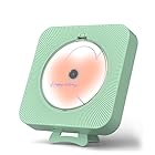 Yintinyかわいい緑のBluetooth CDプレーヤー5.0、家庭用装飾充電音楽プレーヤー、携帯型かわいい音楽プレーヤー