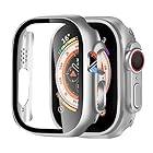 BELIYO Apple Watch ケース Series ultra/ultra2 49mm 対応 アップルウォッチ カバー 強化ガラス 日本旭硝子材 キズ防止 アップルウォッチ ケース PC素材 一体型 Apple Watch カバー 全面保